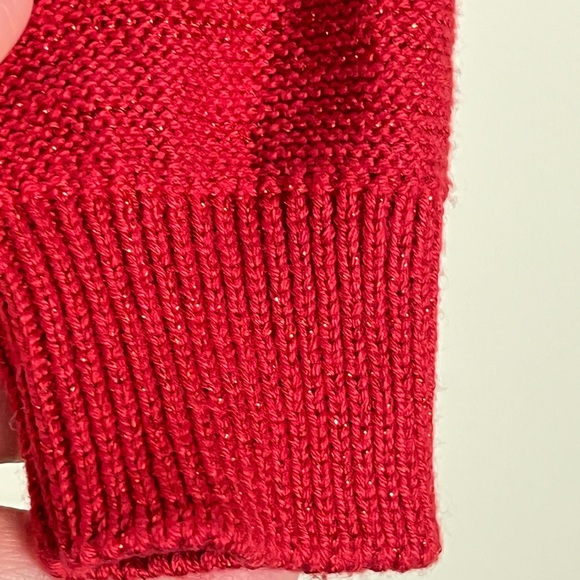 Childrens Place Kids Girls Red Dress Ribbed Knit Metallic Festive Winter 10/12 - Picture 7 of 14